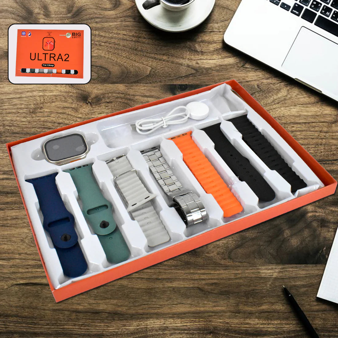 7 in 1 Ultra Smart watch Combo (1 Set / Mix Color)