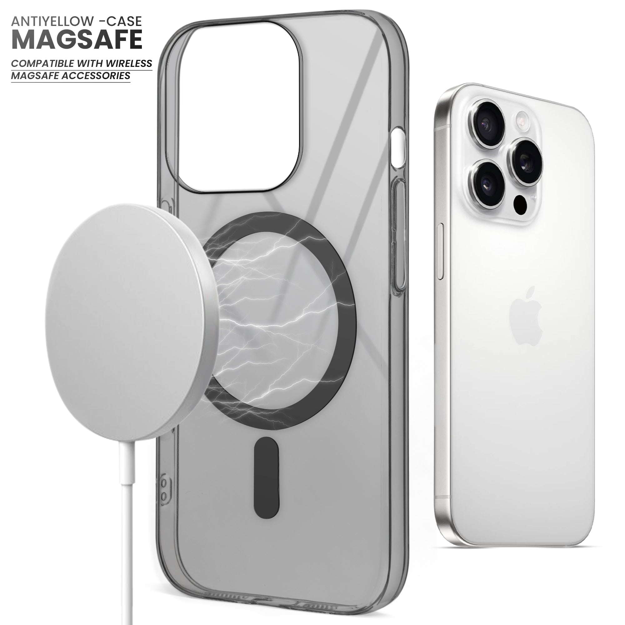 Colored Transparent Anti-Yellowing Wireless Charging Support Case For Apple iphone 13 Pro