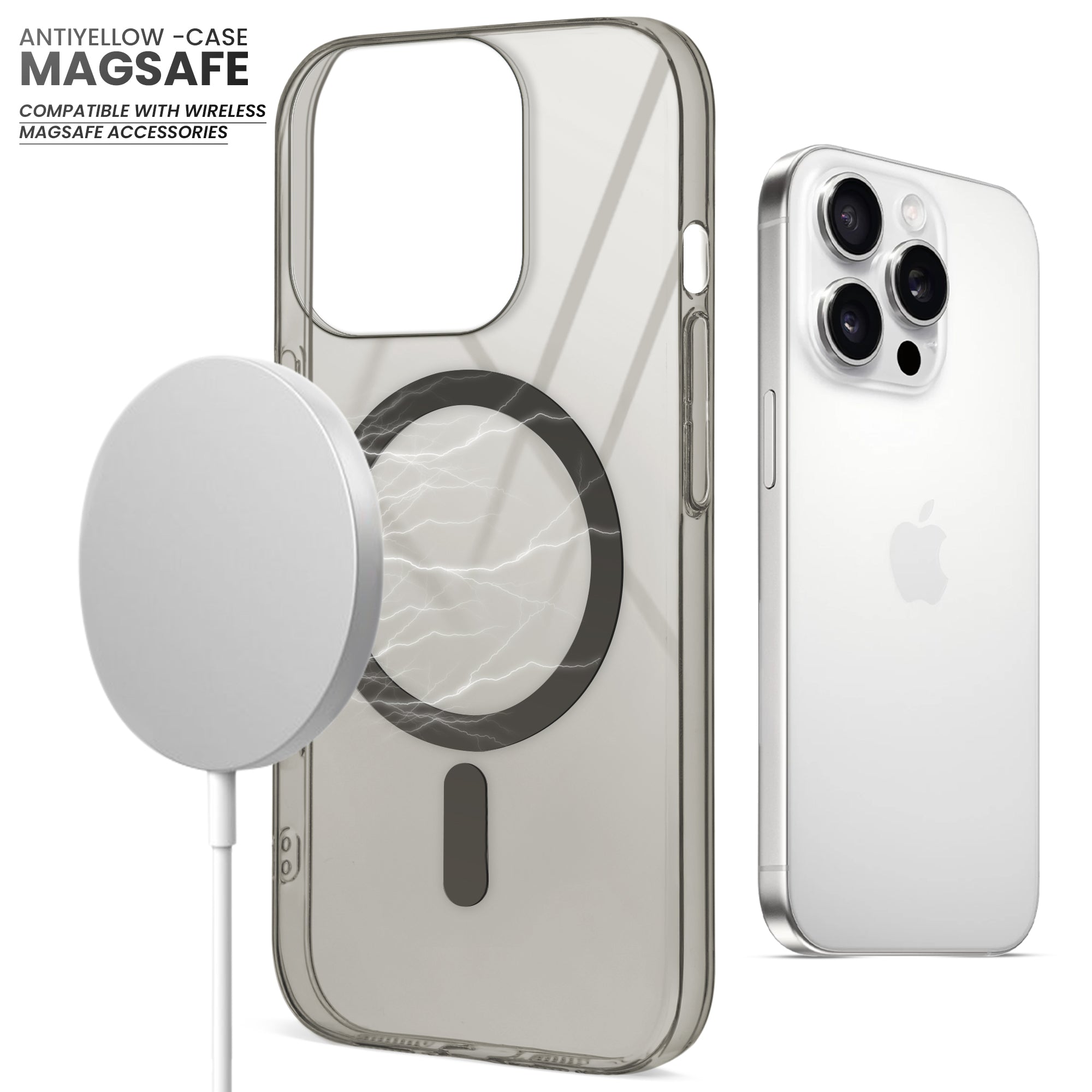 Colored Transparent Anti-Yellowing Wireless Charging Support Case For Apple iphone 13 Pro