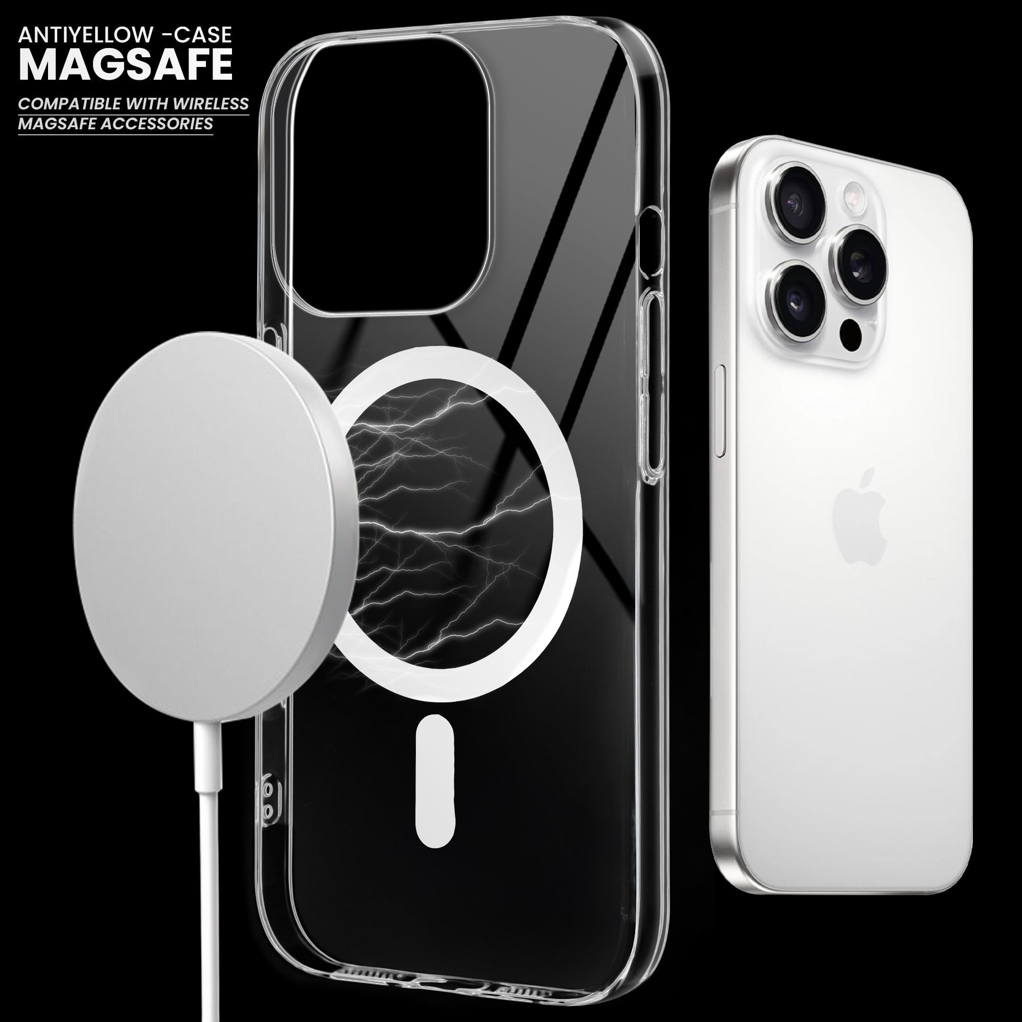 Colored Transparent Anti-Yellowing Wireless Charging Support Case For Apple iphone 13 Pro