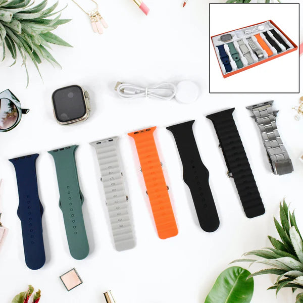 7 in 1 Ultra Smart watch Combo (1 Set / Mix Color)