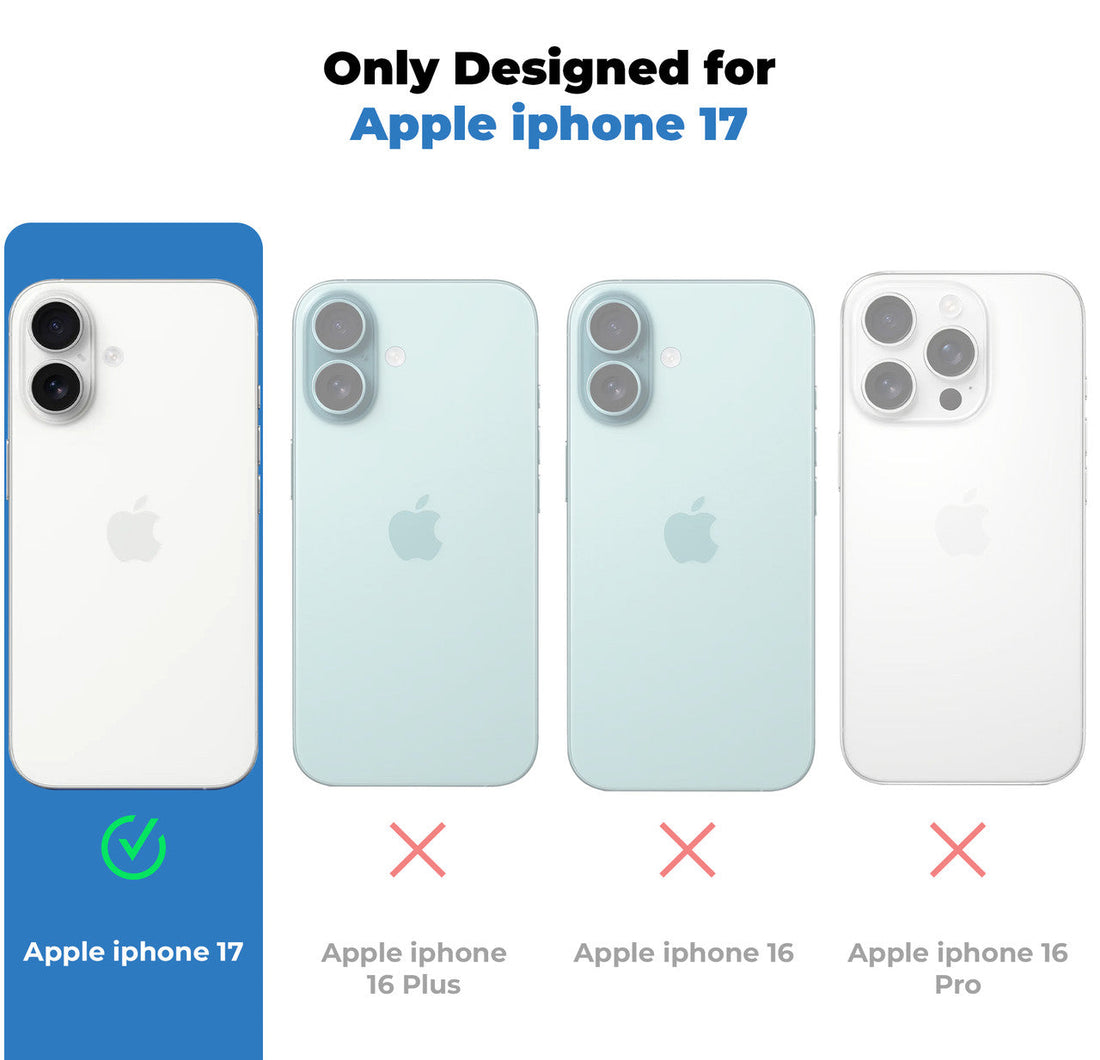 Crystal Clear Anti-Yellow Transparent Back Cover Case With Camera Ring Protection for Apple iPhone 17