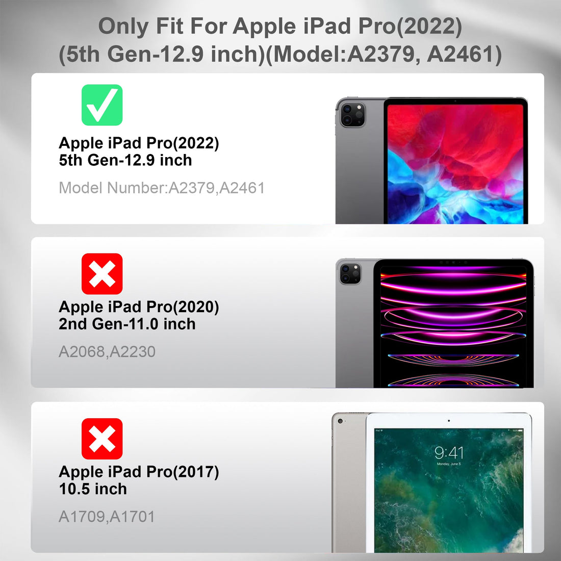 360 Degree Rotating PU Leather Tablet Flip Cover For Apple iPad Pro 12.9