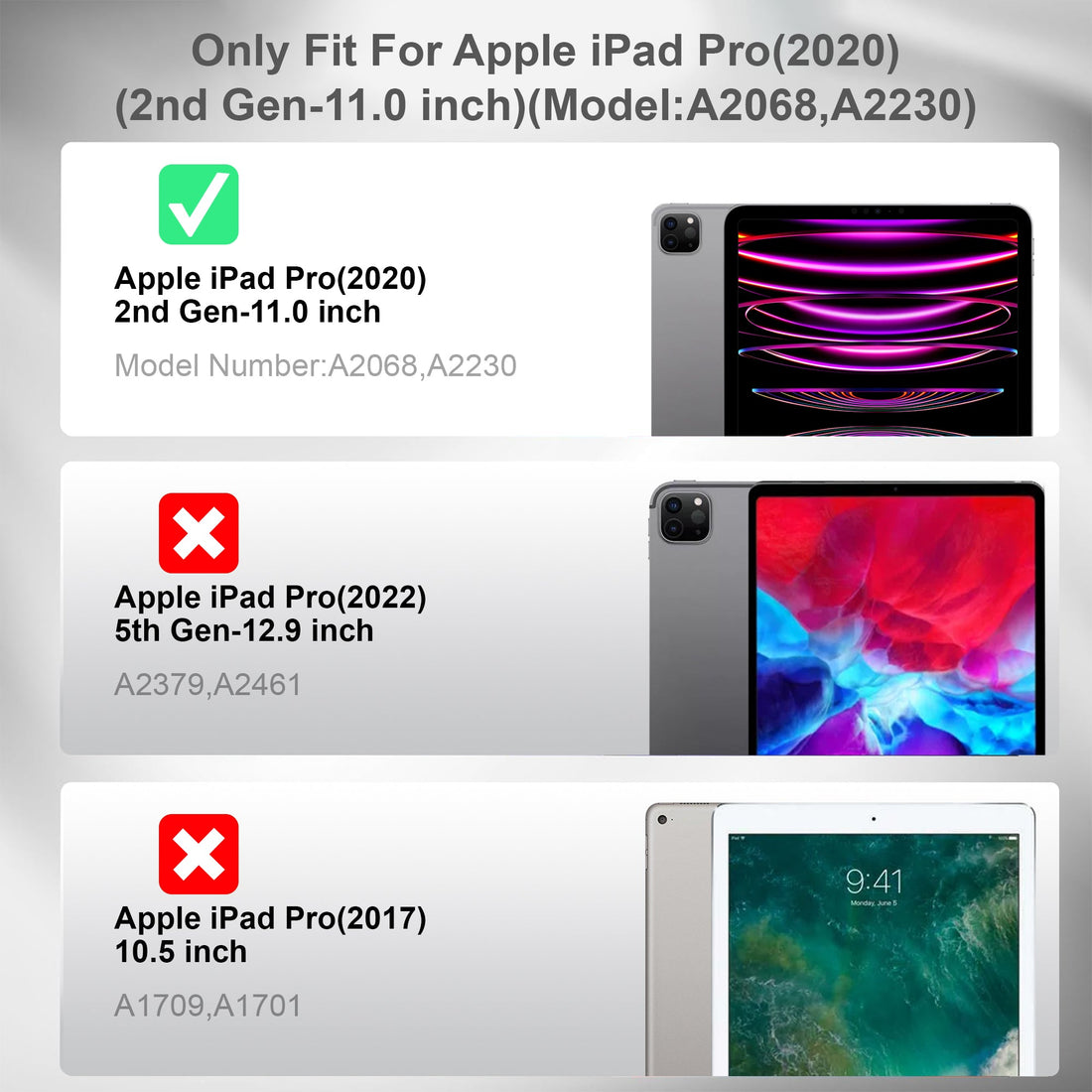 360 Degree Rotating PU Leather Tablet Flip Cover For Apple iPad Pro (2020) 11"