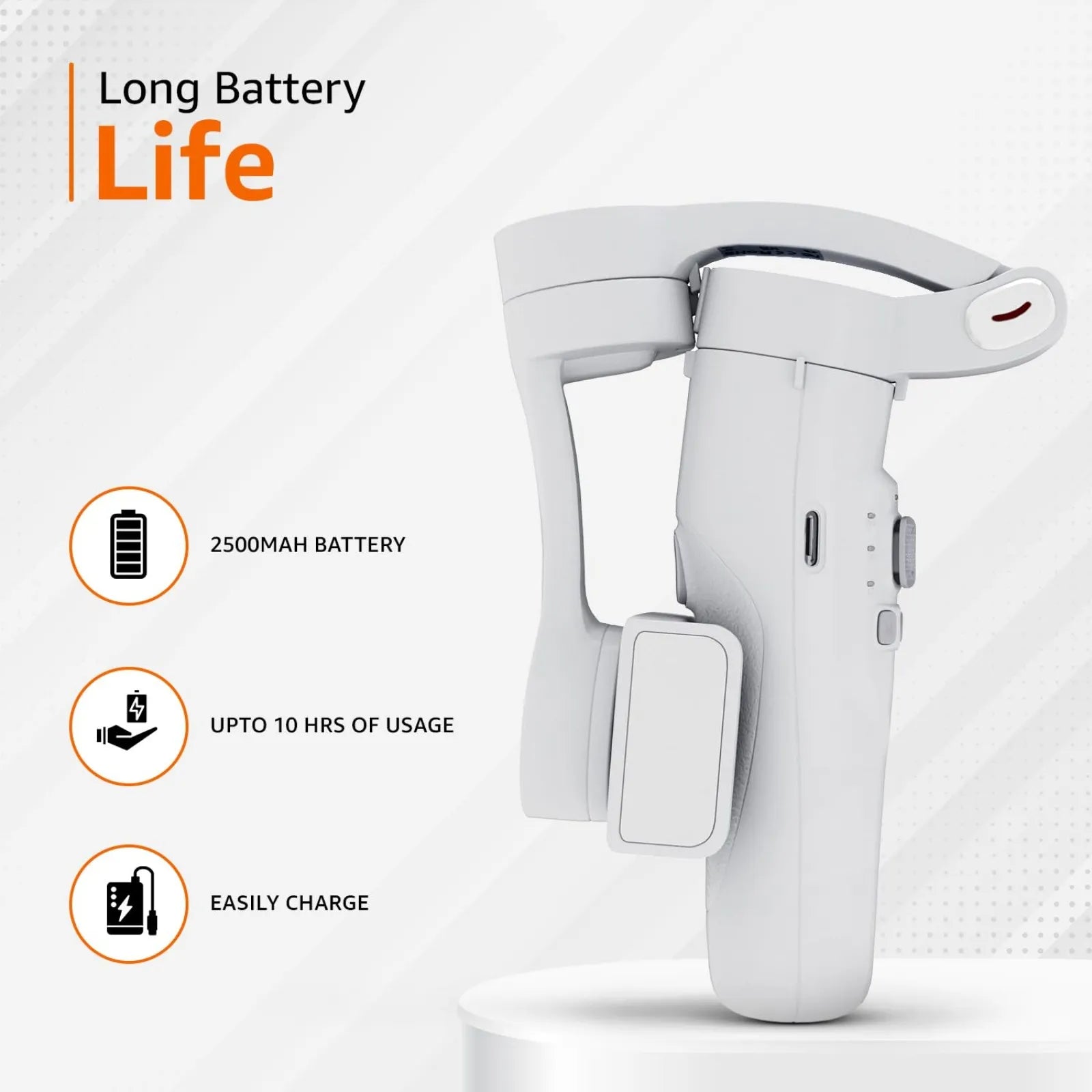 Basics Foldable 3 Axis Gimbal Stabilizer with Advanced Gyroscope (Light Grey)