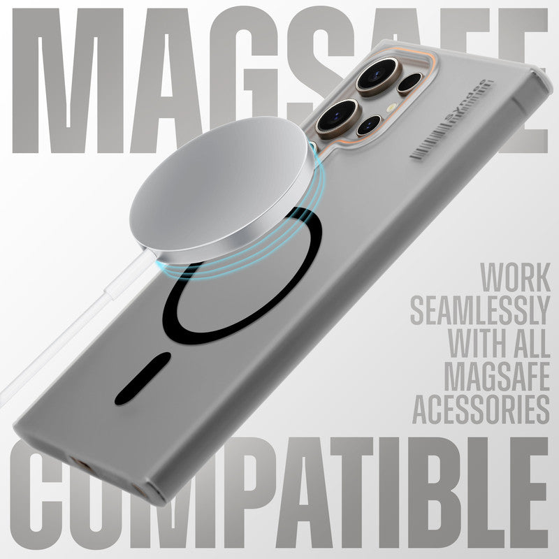 Colourful Frosted Matte Wireless Charging Support Back Cover Case for Samsung S24 Ultra 5G With Raised Camera Protection