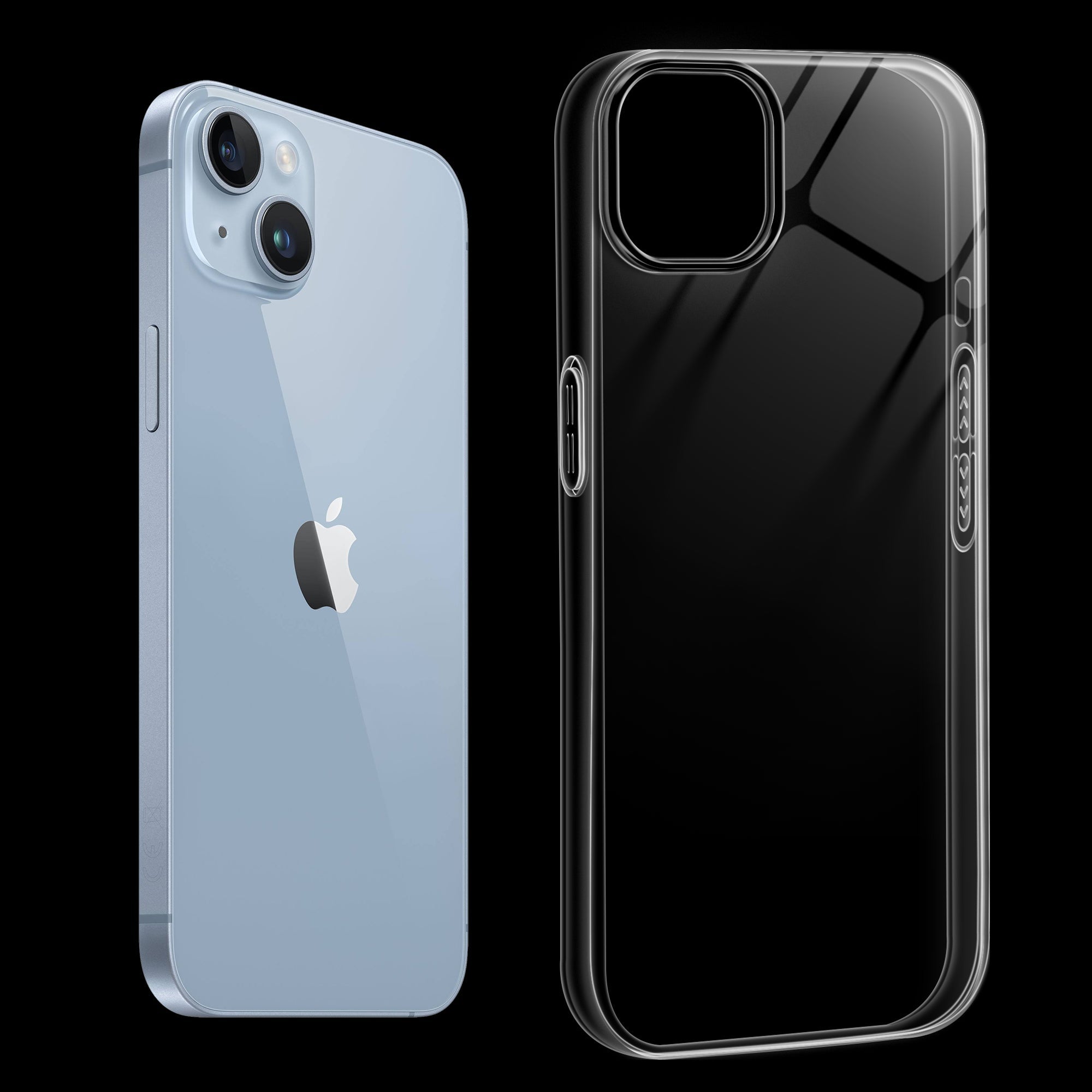 Crystal Clear Anti-Yellow Transparent Back Cover Case With Camera Ring Protection for Apple iPhone 14 Plus