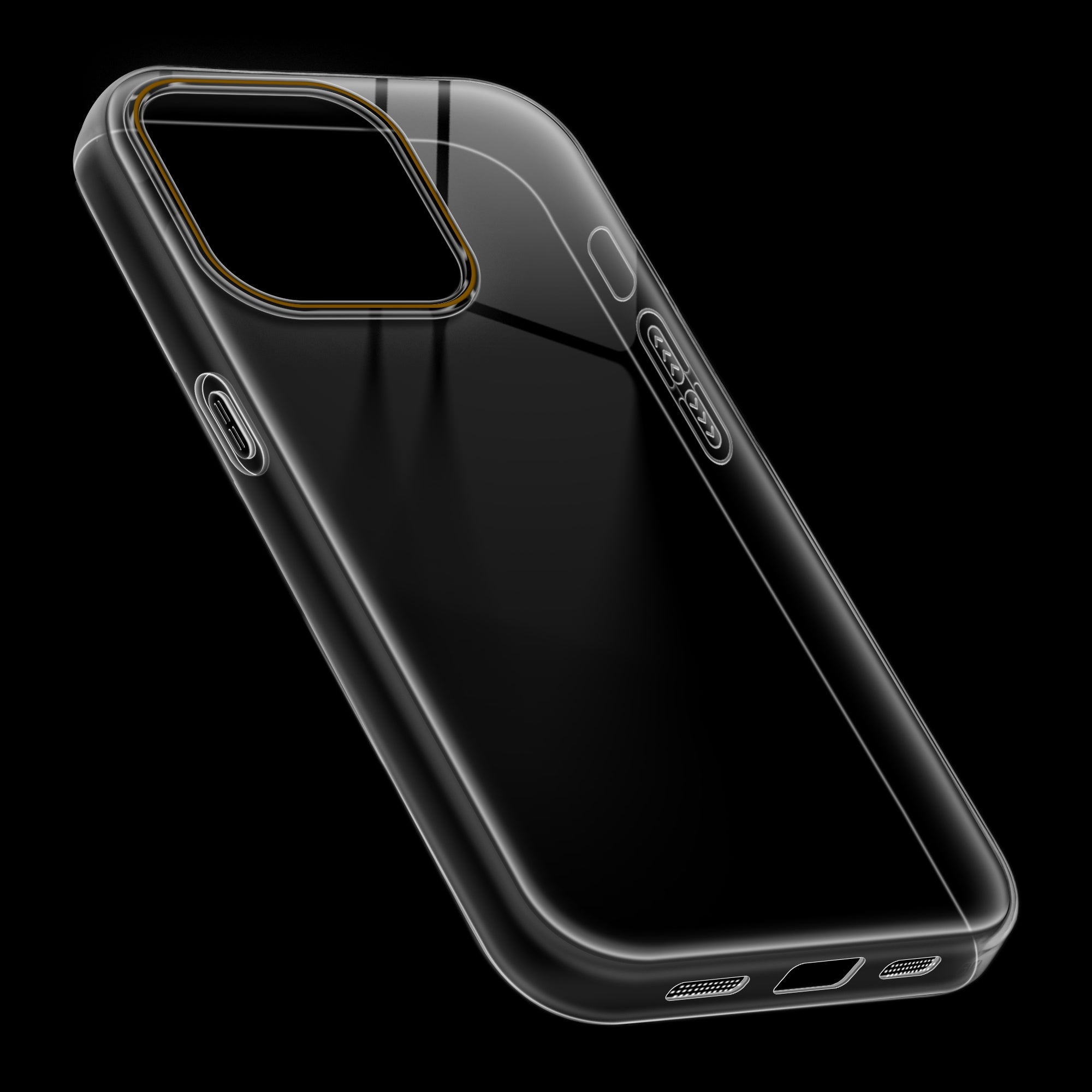 Crystal Clear Anti-Yellow Transparent Back Cover Case With Camera Ring Protection for Apple iPhone 15 Pro Max