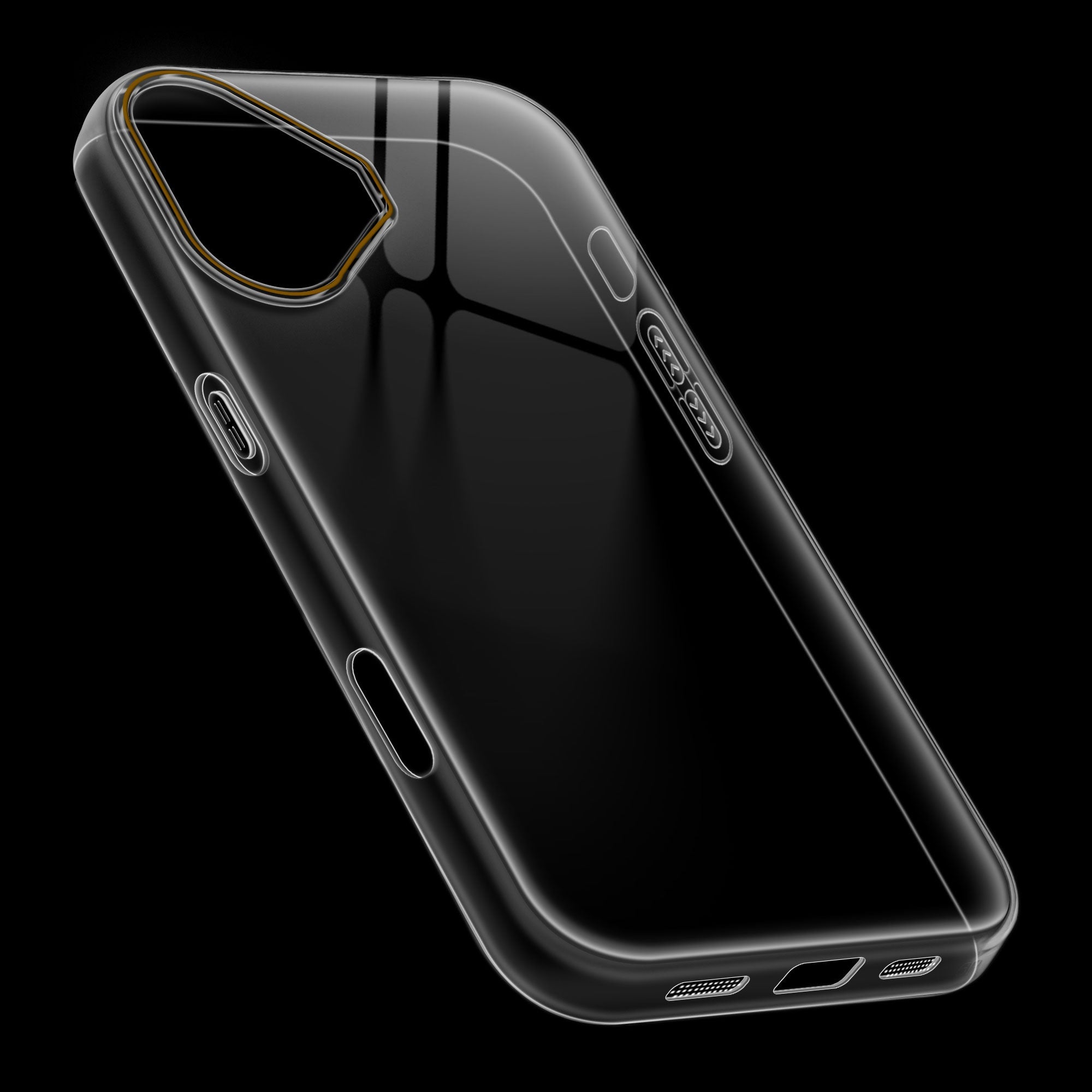 Crystal Clear Anti-Yellow Transparent Back Cover Case With Camera Ring Protection for Apple iPhone 16