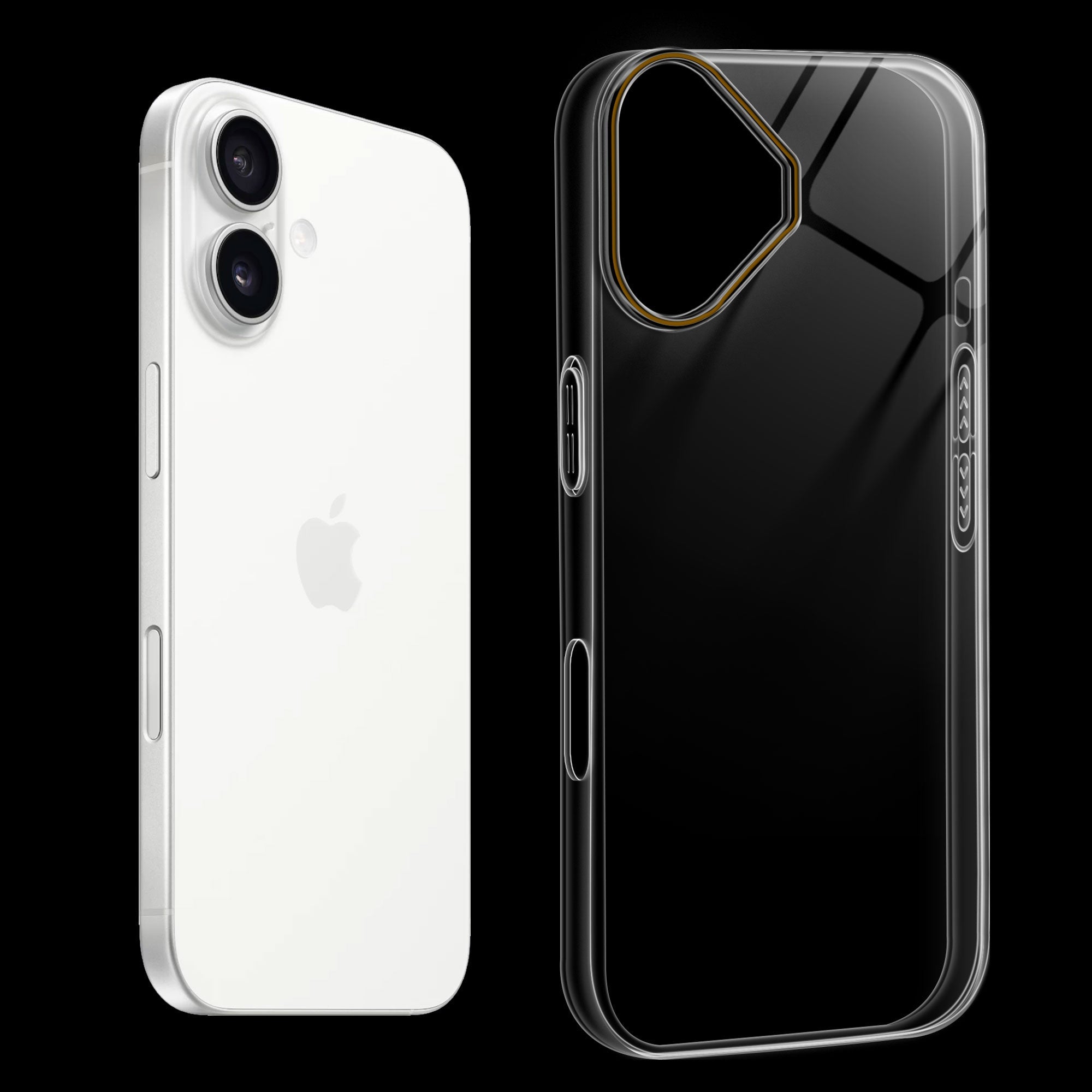 Crystal Clear Anti-Yellow Transparent Back Cover Case With Camera Ring Protection for Apple iPhone 16