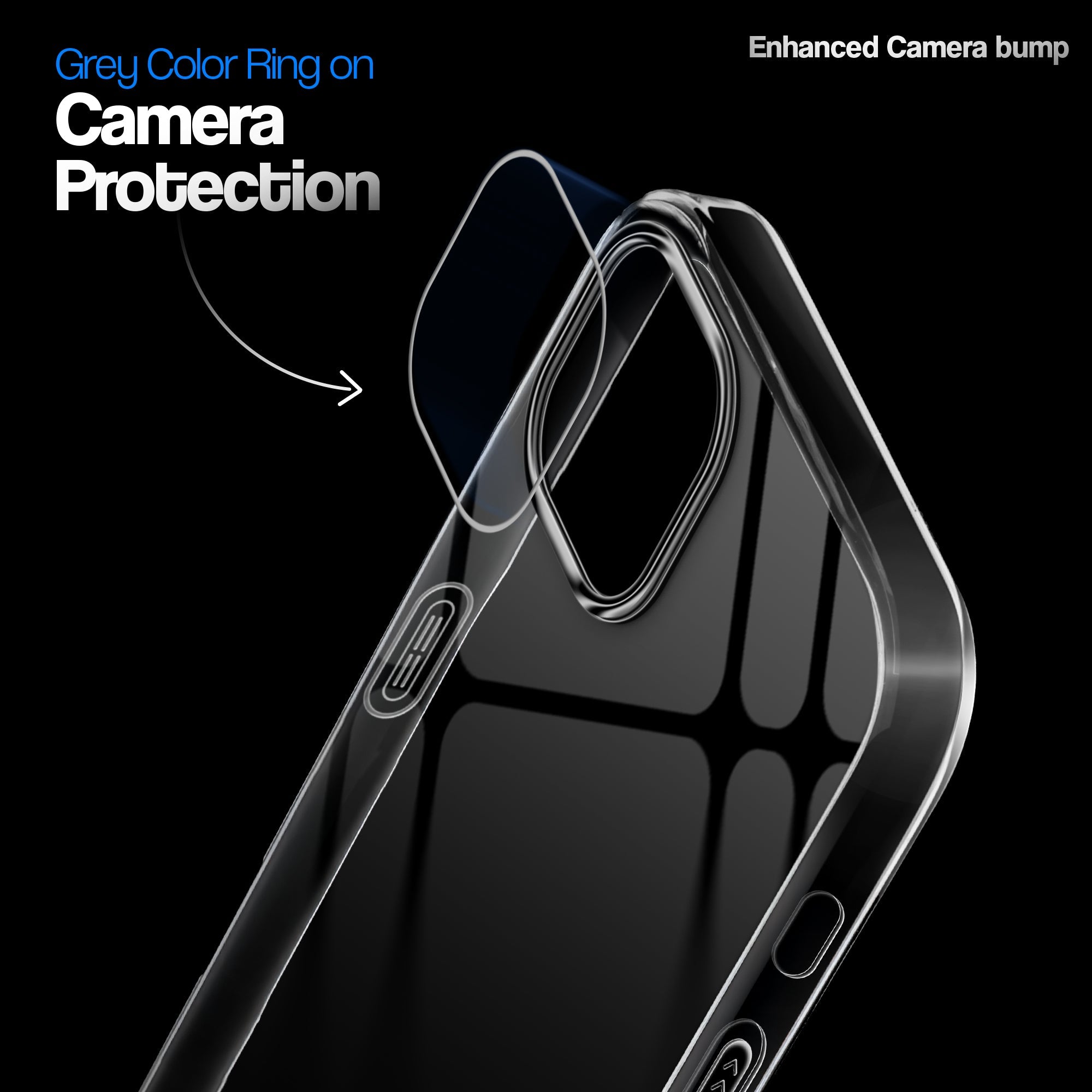 Crystal Clear Anti-Yellow Transparent Back Cover Case With Camera Ring Protection for Apple iPhone 14 Plus