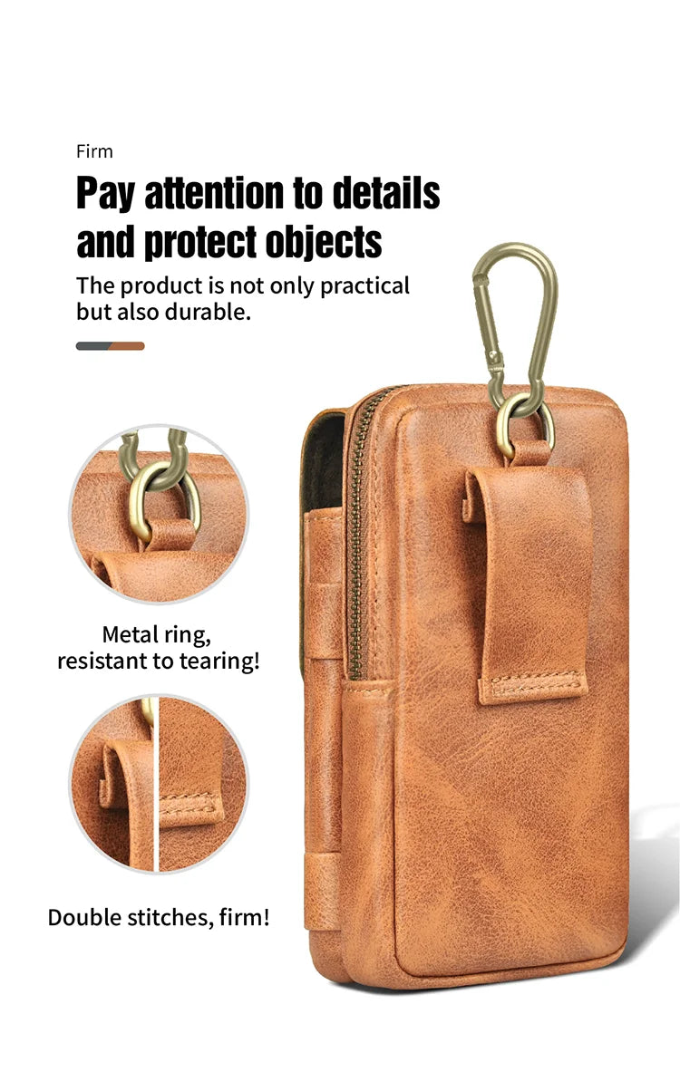 PU Leather Mobile Pouch for Men | Multipurpose Rugged Holster Travel Pouch | Compatible with All Smartphone up to 6.9-inches –