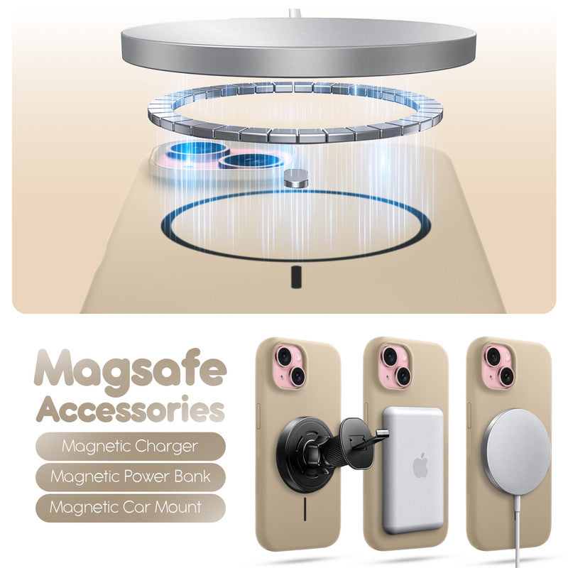 Cloud Feel Silicone Case for Apple iPhone 15 – Supports Wireless Charging