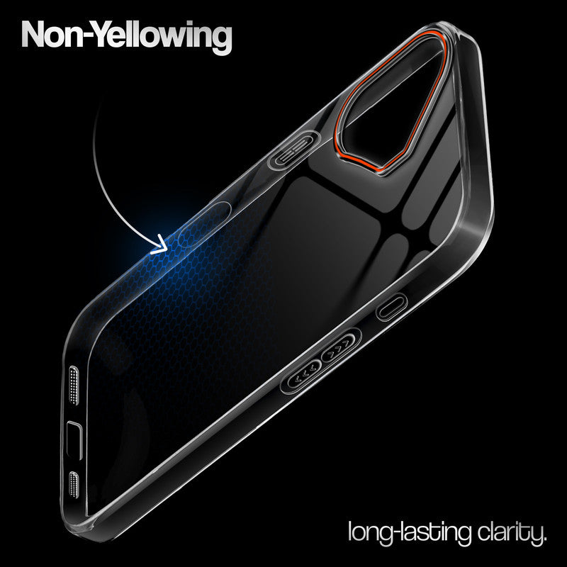 Crystal Clear Anti-Yellow Transparent Back Cover Case With Camera Ring Protection for Apple iPhone 17