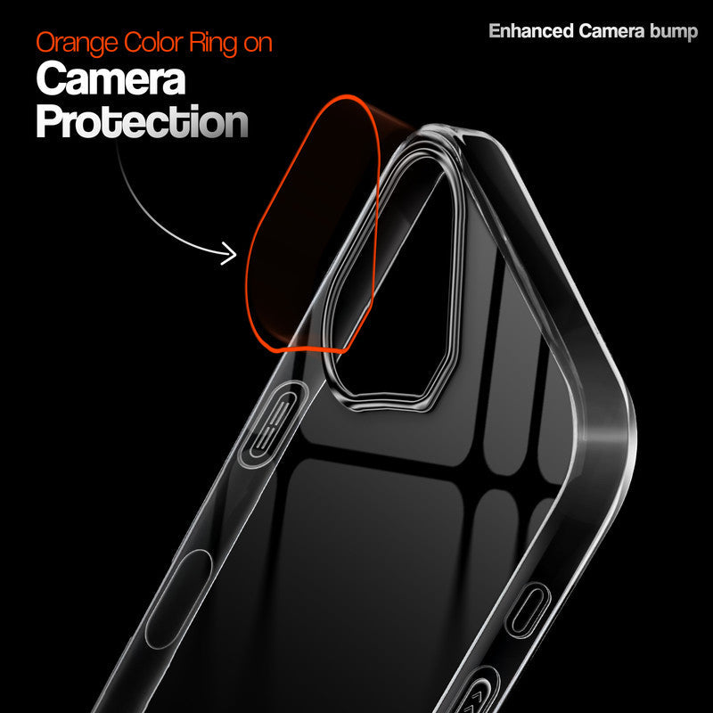 Crystal Clear Anti-Yellow Transparent Back Cover Case With Camera Ring Protection for Apple iPhone 17