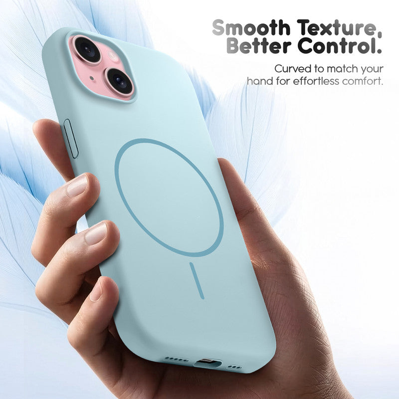 Cloud Feel Silicone Case for Apple iPhone 15 – Supports Wireless Charging