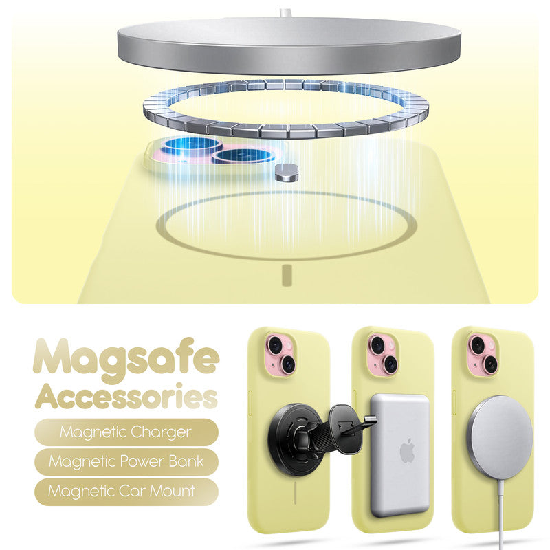 Cloud Feel Silicone Case for Apple iPhone 15 – Supports Wireless Charging